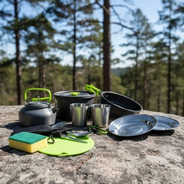XL Folding Camping Cookware and Dish Set
