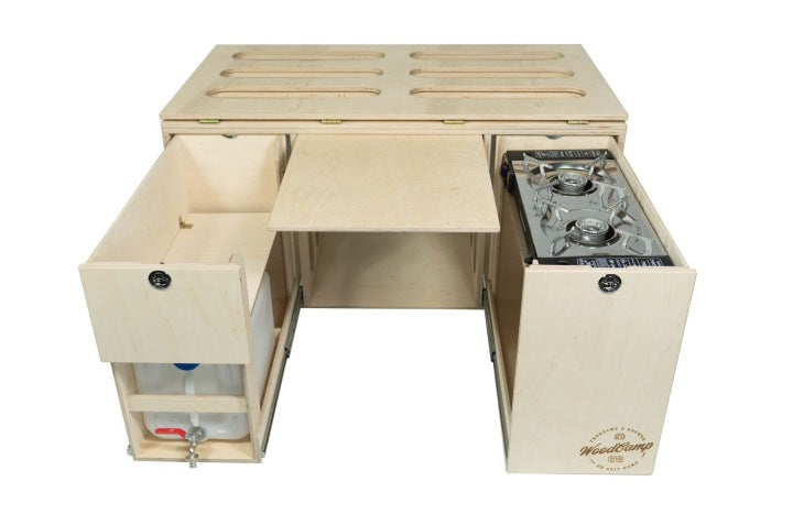Wood Camp Trip Raw Camper Box Conversion for Van