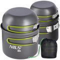 Military-Style Camping Mess Tin Set with 2 Pots and Covers