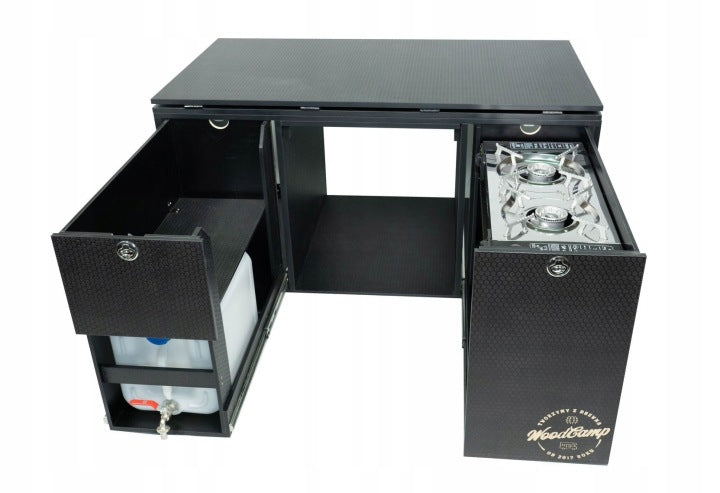Wood Camp Trip Black Camper Box Conversion for Van