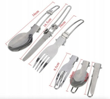 Folding Camping Cookware Set with Pot and Cutlery