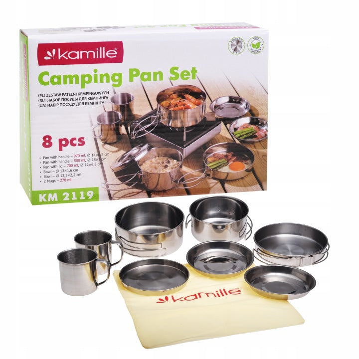 Kamille Camping Cookware and Tableware Set