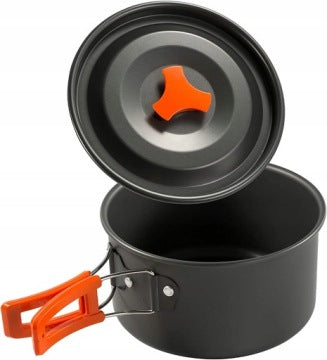 Camping Cookware Set with Kettle, Pot, Pan and Dishes, 670 g