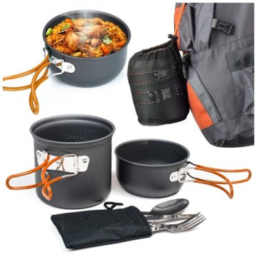 Folding Camping Cookware and Cutlery Set