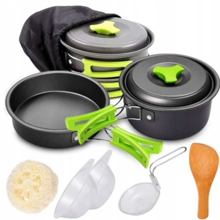 Ikonka 8-in-1 Folding Camping Mess Kit