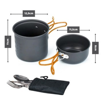 Folding Camping Cookware and Cutlery Set