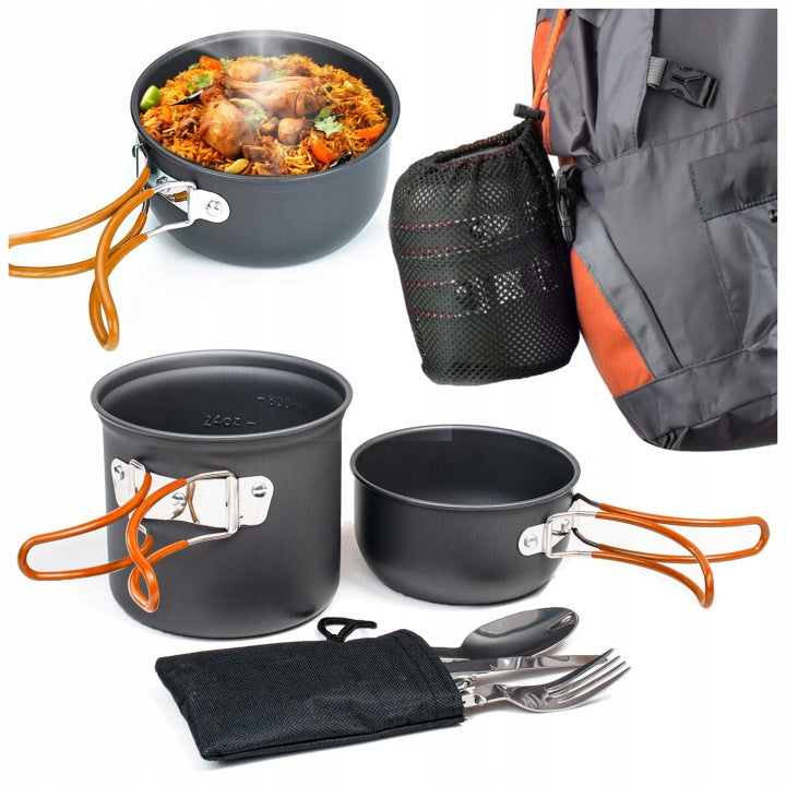 Folding Camping Cookware and Cutlery Set